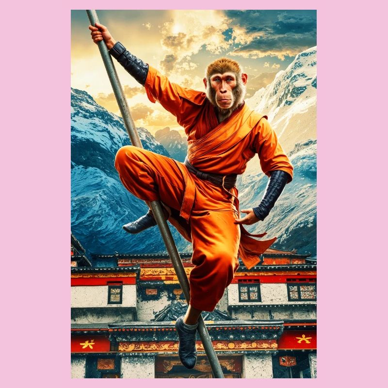 Humanoider Affe Shaolin Mönch