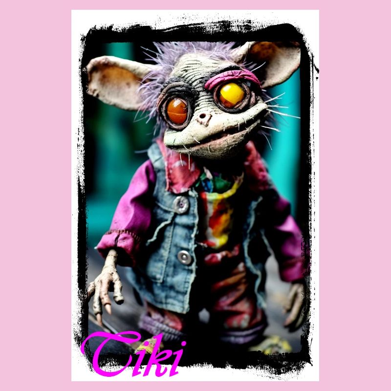 Individual creature doll with glowing eyes