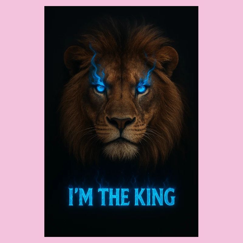 Lion Head with Blue Magic and Title