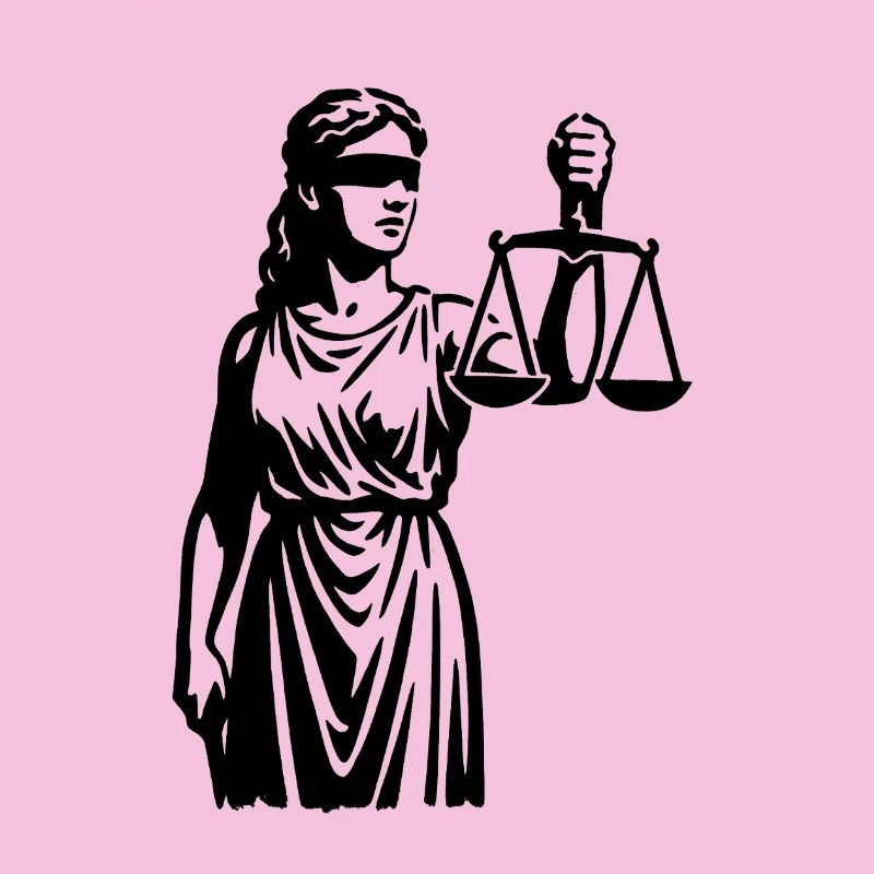 Justitia Dessin au trait avec des échelles