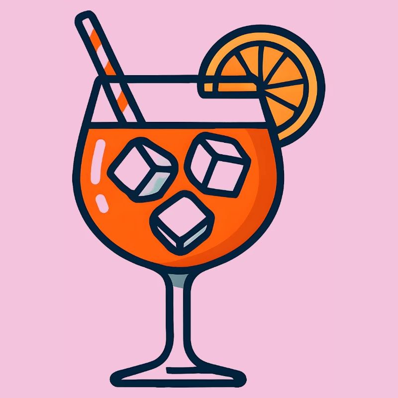 Orange Spritz Glas mit Eis