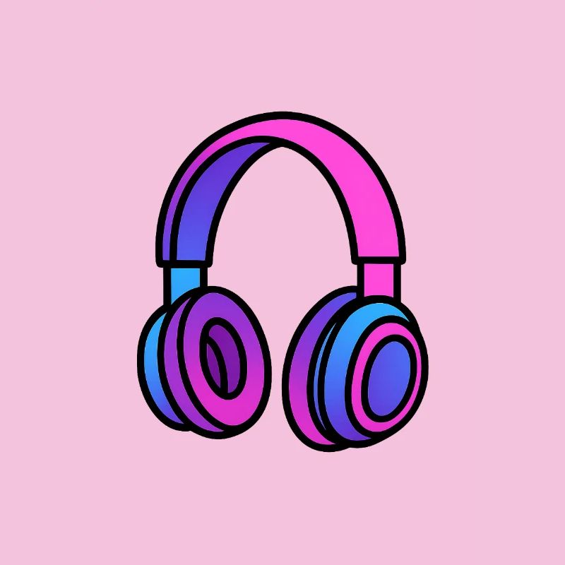 Neon Gradient Kopfhörer Illustration