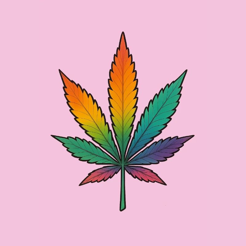 Conception de feuille de cannabis arc-en-ciel
