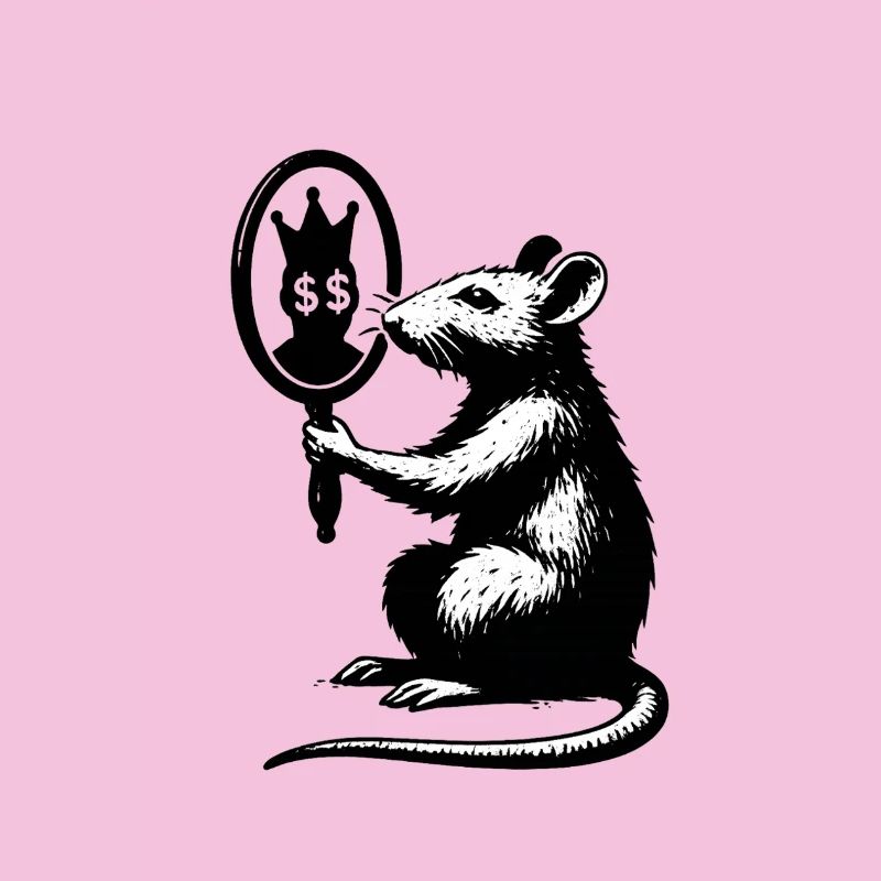 Ratte vor Spiegel