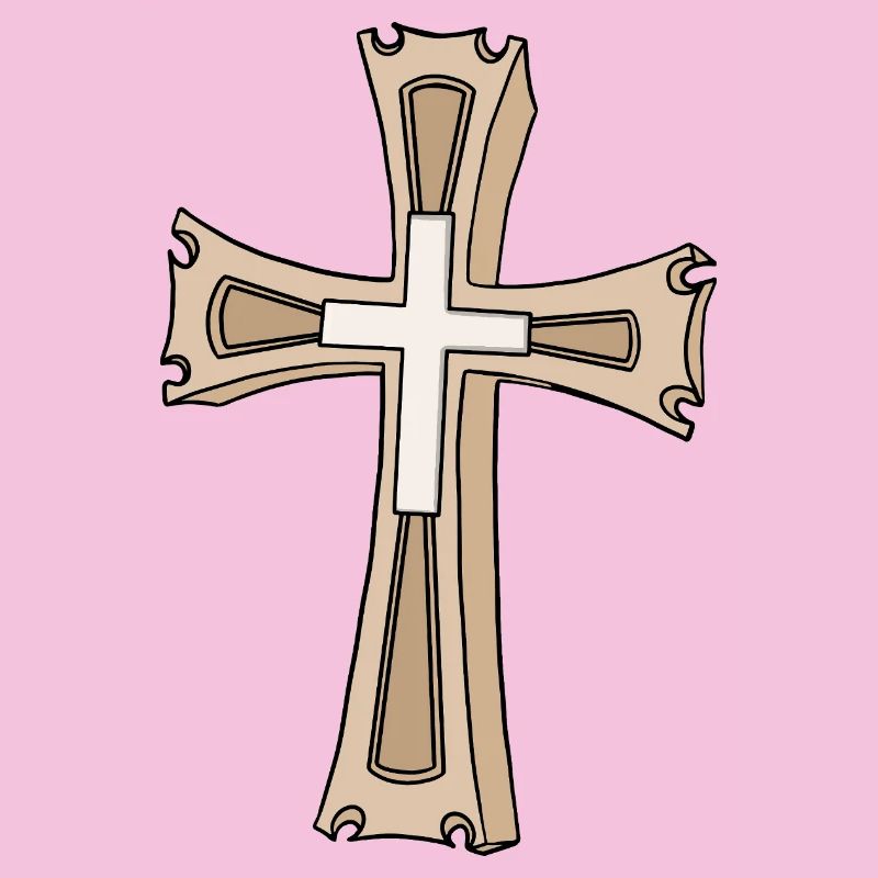 Écusson en forme de croix ornée