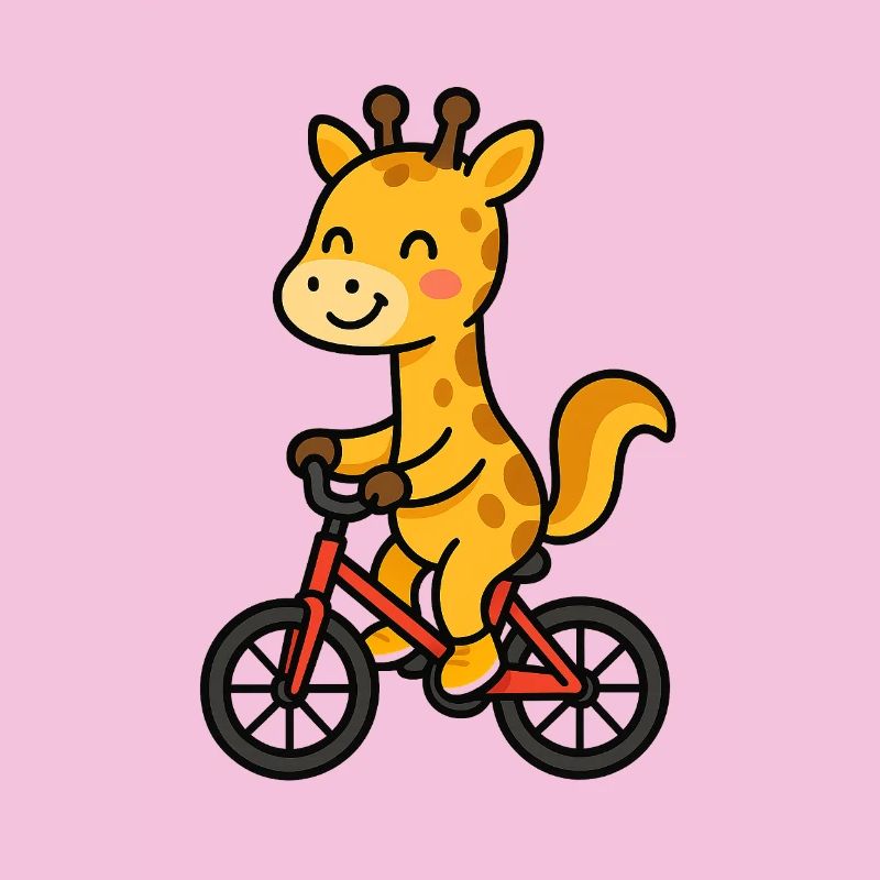 Giraffe on a bicycle