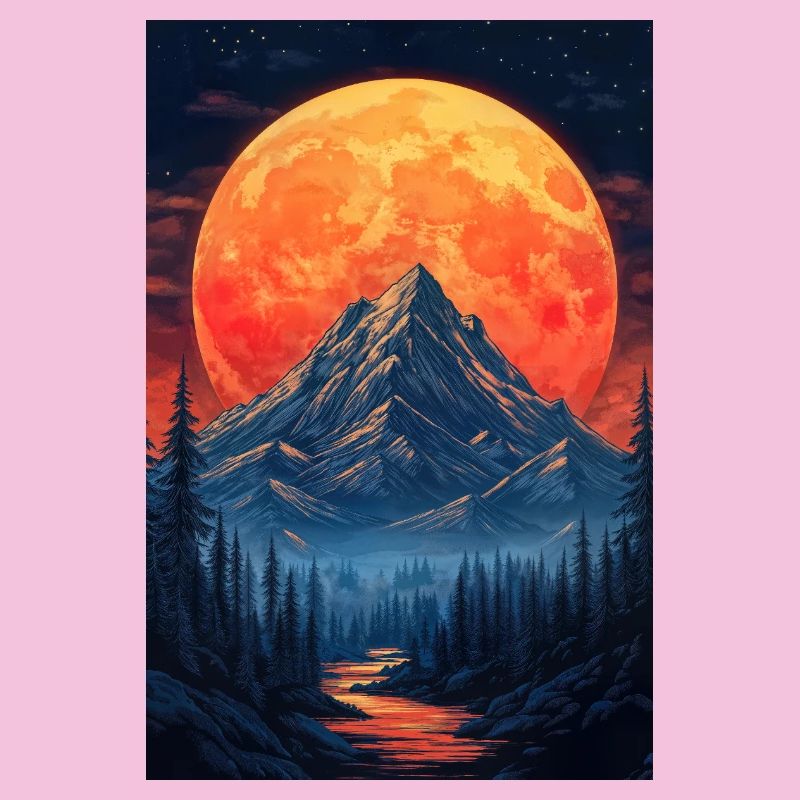 Illustration einer Gebirgslandschaft