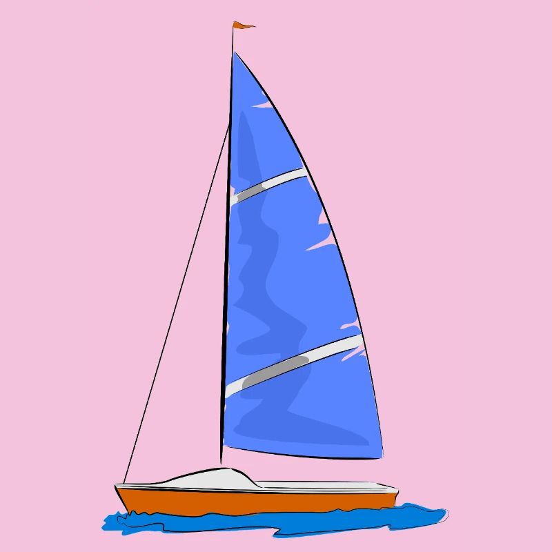 Segelboot blaues Segel
