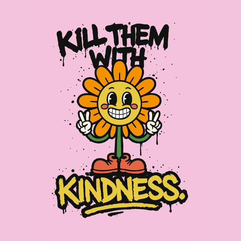 Kill Them With Kindness – Retro Graffiti Saying