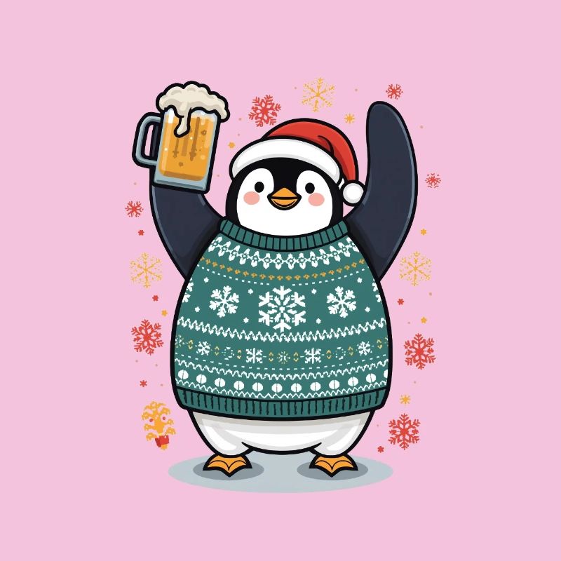 Pingouin festif en pullover