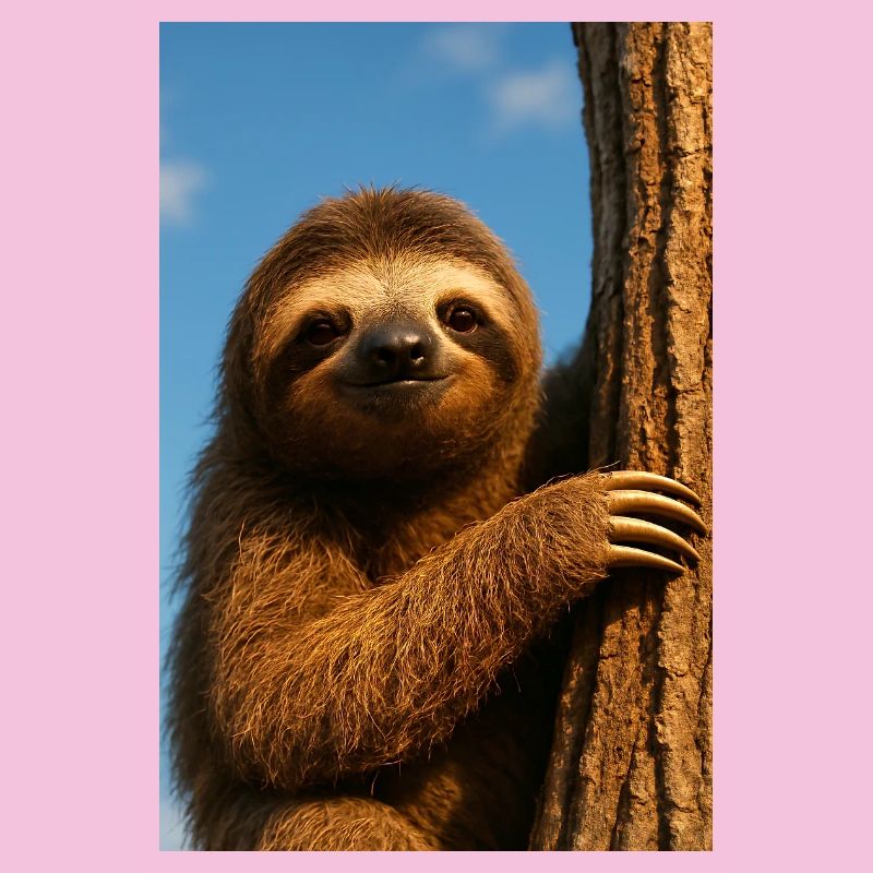 Sunlit sloth tree