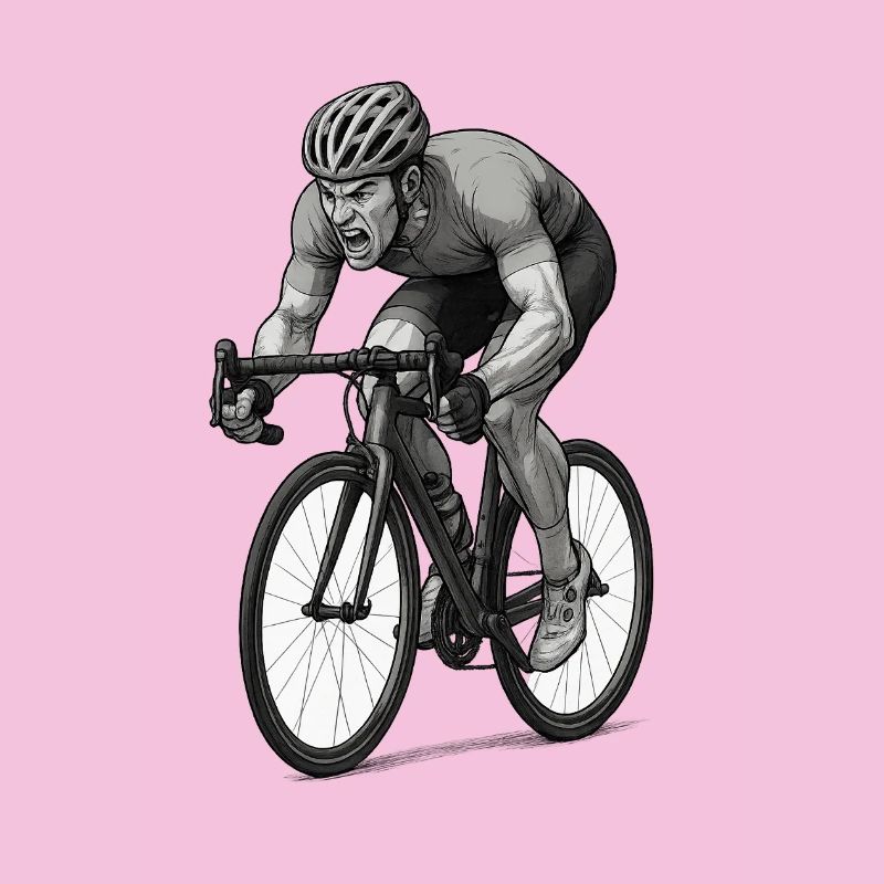 Rennrad Sprinter Comic Illustration