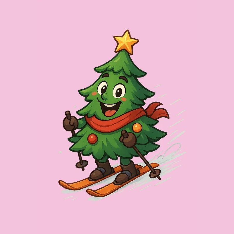Weihnachtsbaum auf Skiern