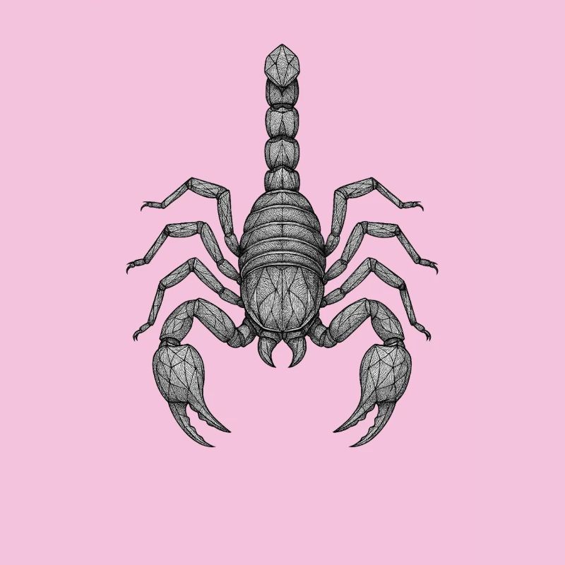 Geometric Scorpio Line Art