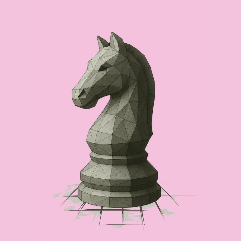 Low Poly Chess Knight Design