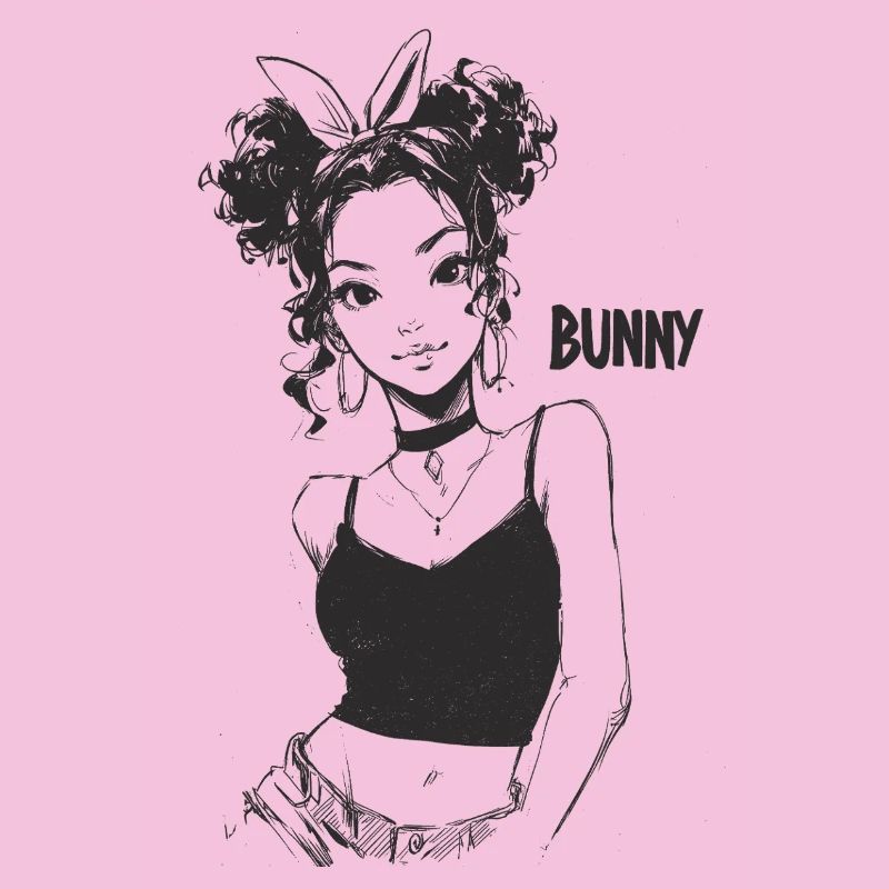 Bunny-Mädchen Strichkunst