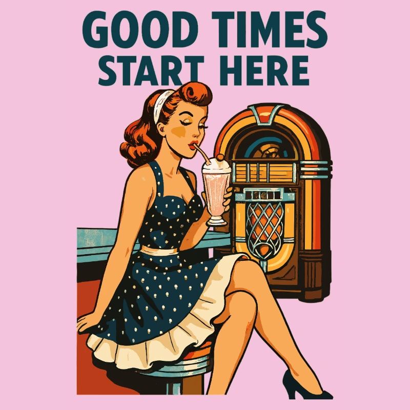 Rockabilly 50s Diner Milkshake Jukebox Retro