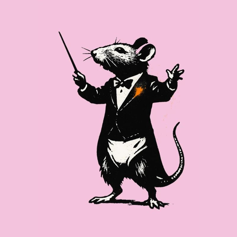 Ratte Dirigent im Smoking