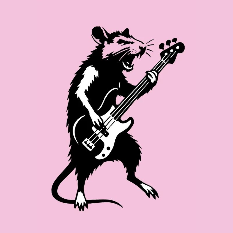 Rat avec la basse sous les projecteurs