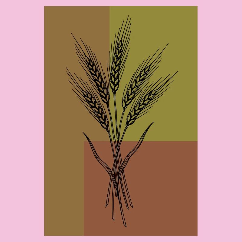 Art de lignes Wheat Ears – Design botanique