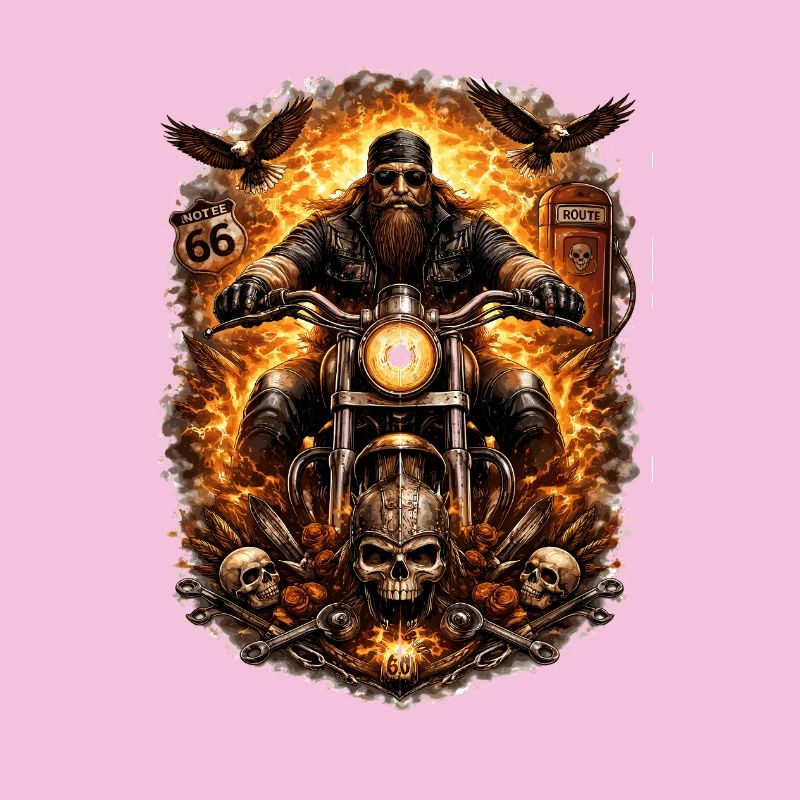 Flammen-Biker Schädel