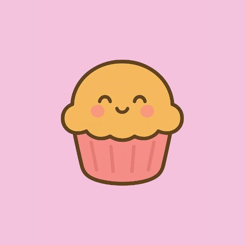 Pastel Smiling Kawaii Cupcake