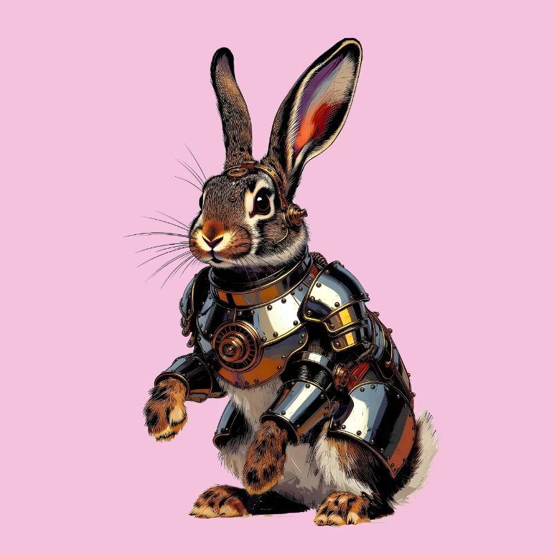 Gepanzerter Kaninchen-Steampunk-Held