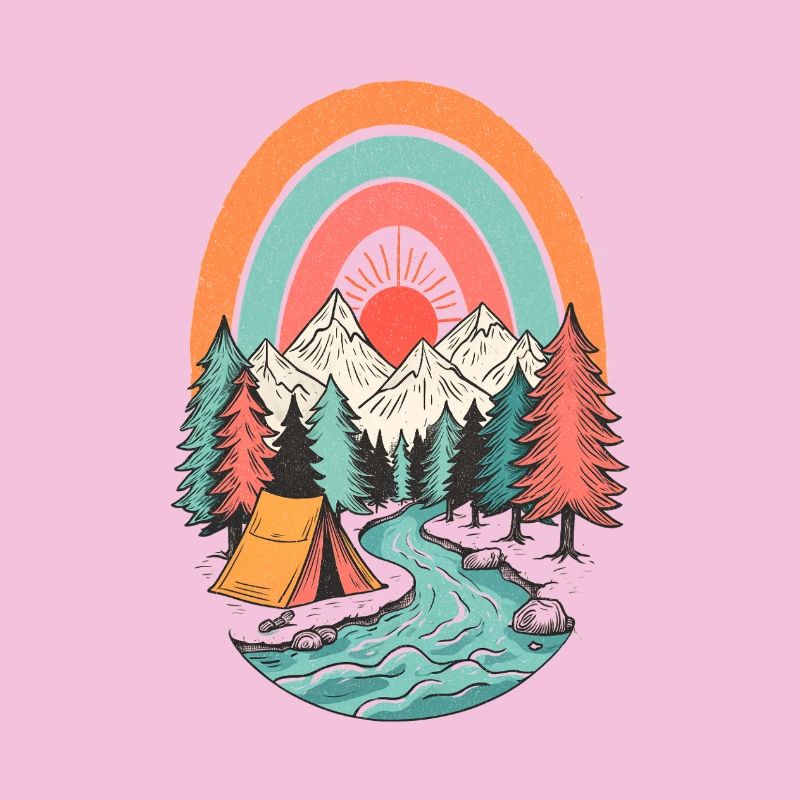 Berglandschaft Camping im Sonnenbogen