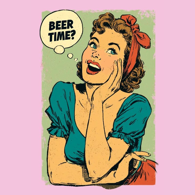 Bierzeit Retro-Pin-Up