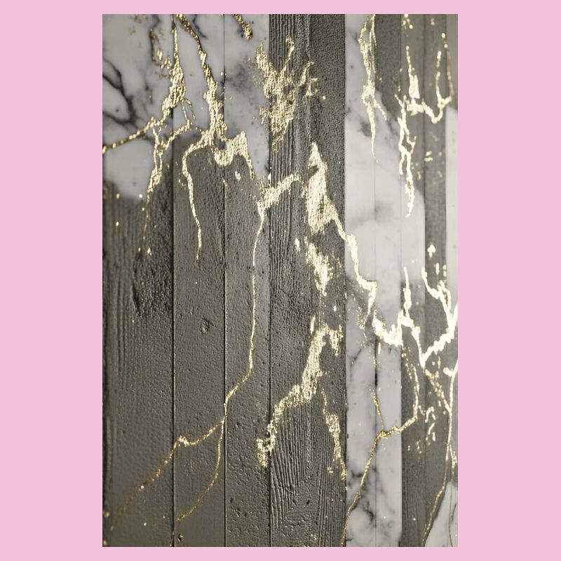 Luxury Exposed Concrete Marble Gold Structure