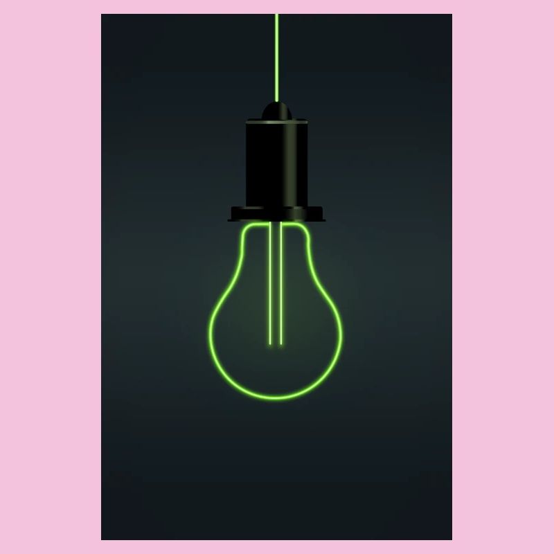 Neon Light Bulb – Minimalist Idea Design