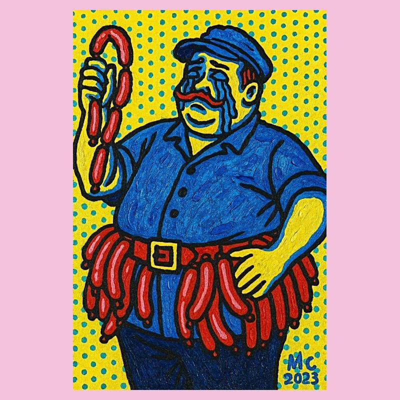 Wurstmann im Pop-Art Stil