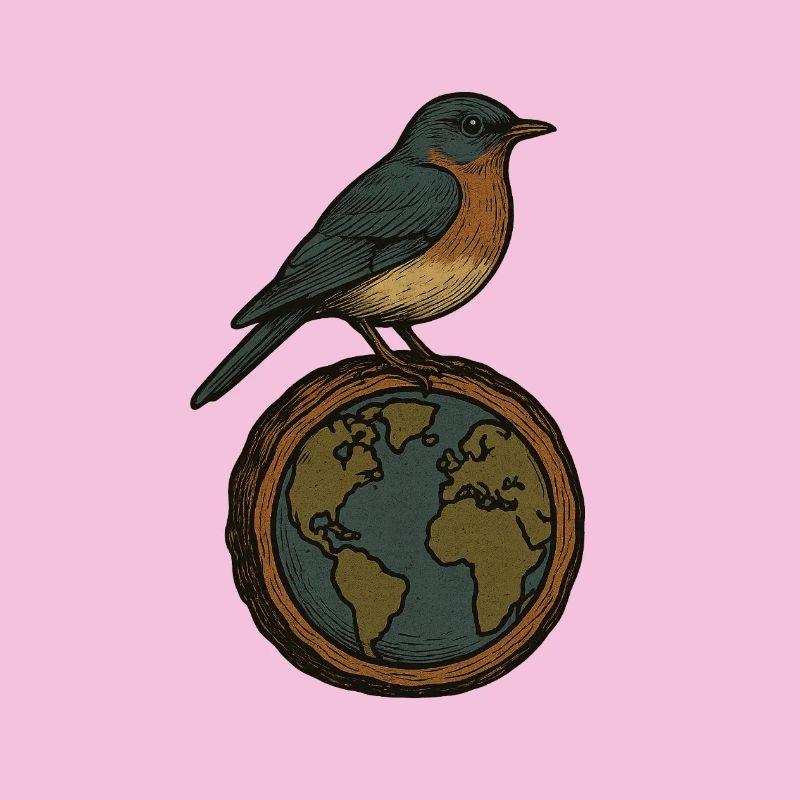 Robin auf World Globe