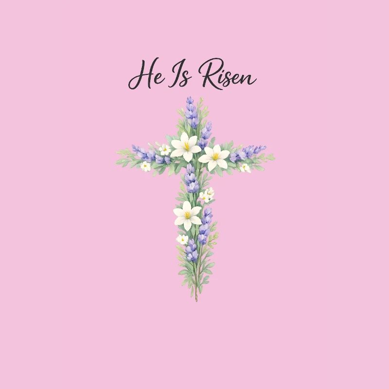 Flower Cross He Is Risen