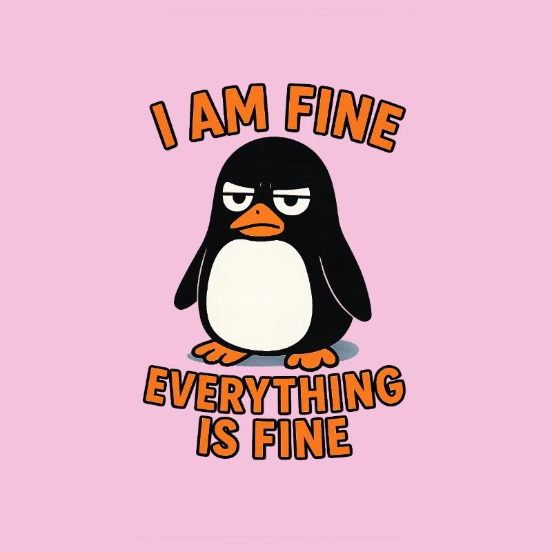 Calm penguin everything is fine