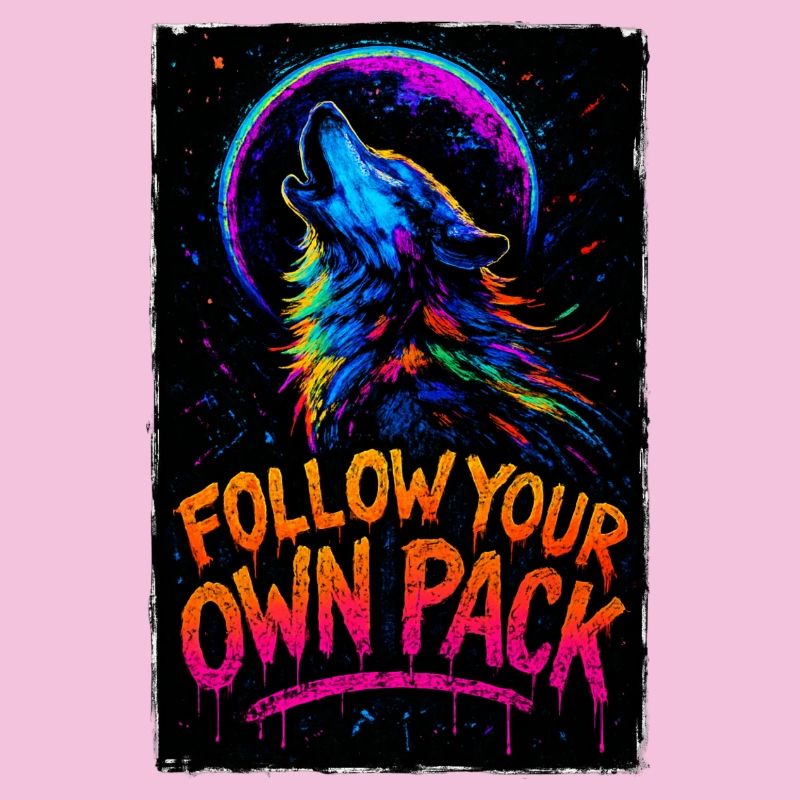 Alpha Wolf Multicolor-Design Folgen Sie Ihrem eigenen Rudel