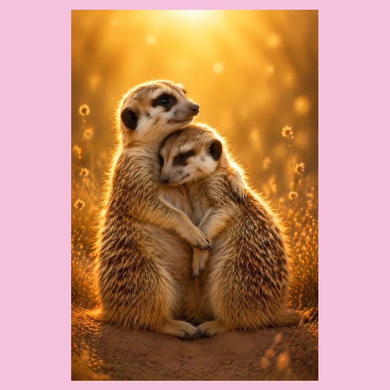 Erdmännchen Umarmung