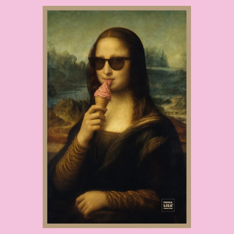 Mona Lisa leckt Eiscreme