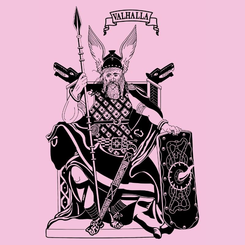 Odin auf dem Thron schwarz