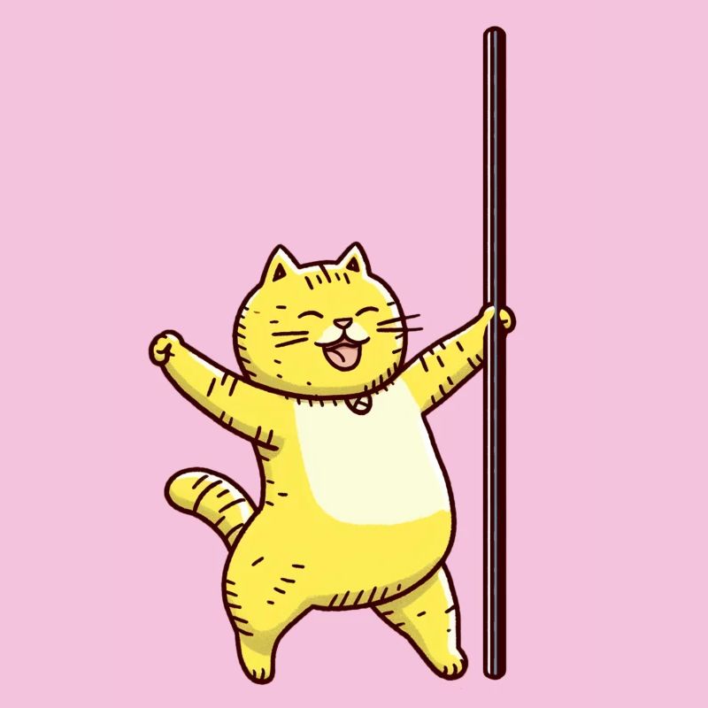 Happy Pole Dance Cat
