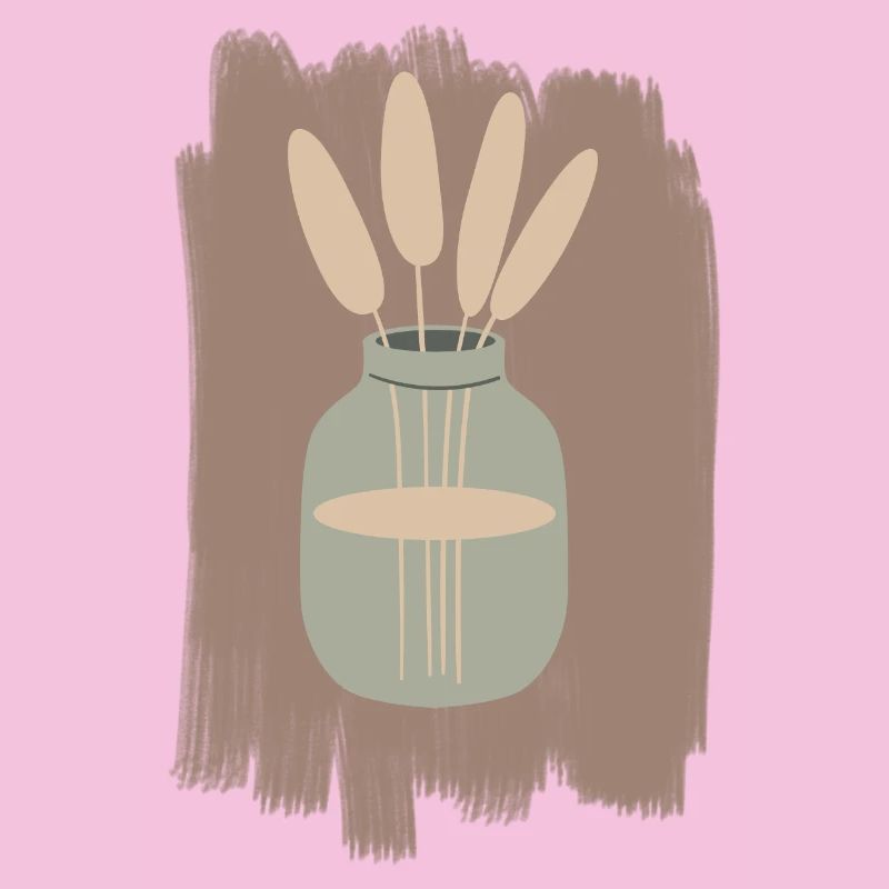 Vase mit Schilfrohr Minimal