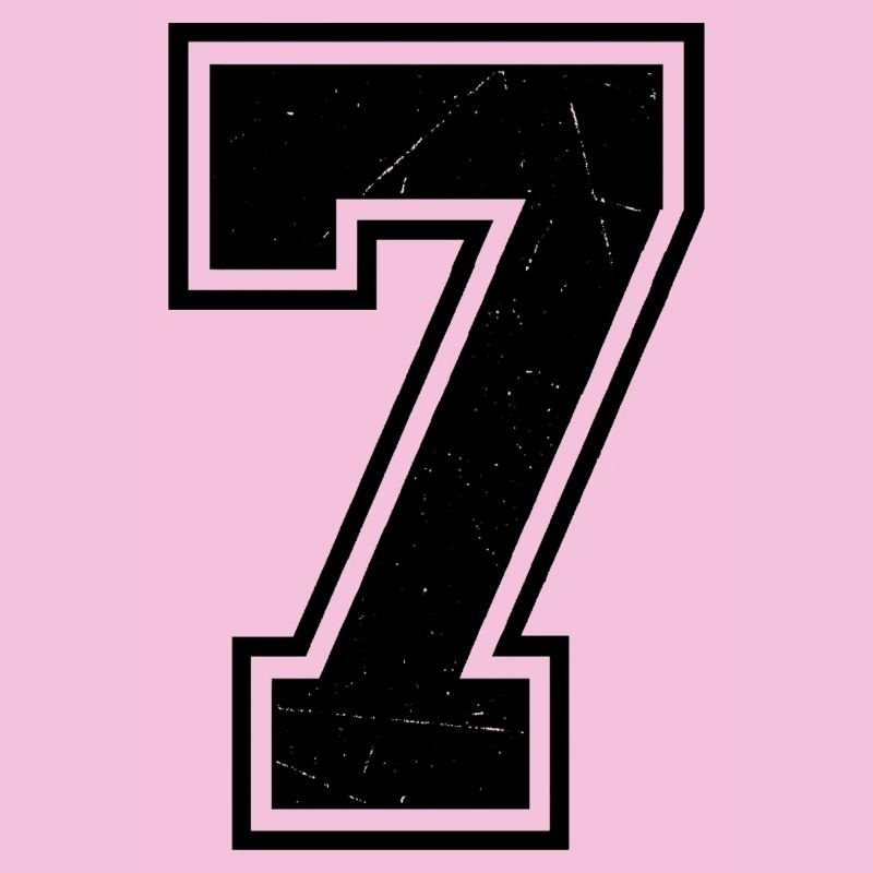 Chiffre Grunge Seven avec texture rayée
