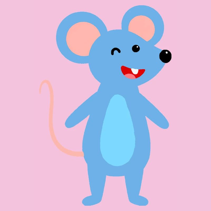 Zwinkernde blaue Maus
