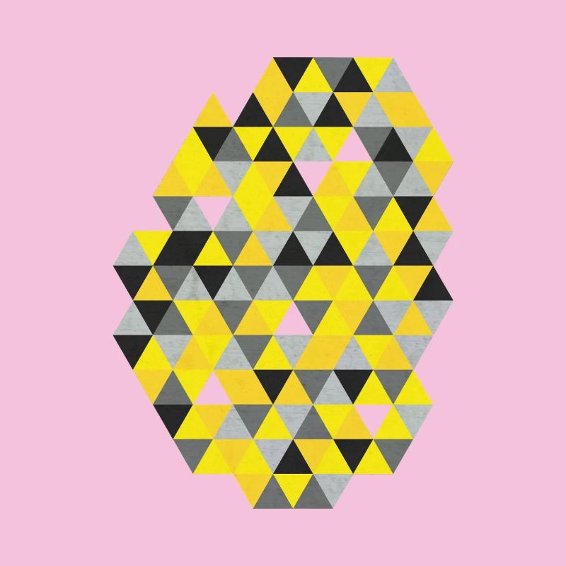 Geometric triangle pattern Sunny Yellow