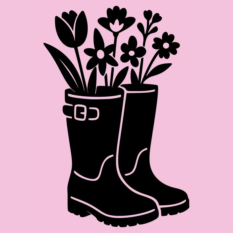 Frühlingsstiefel mit Blumen