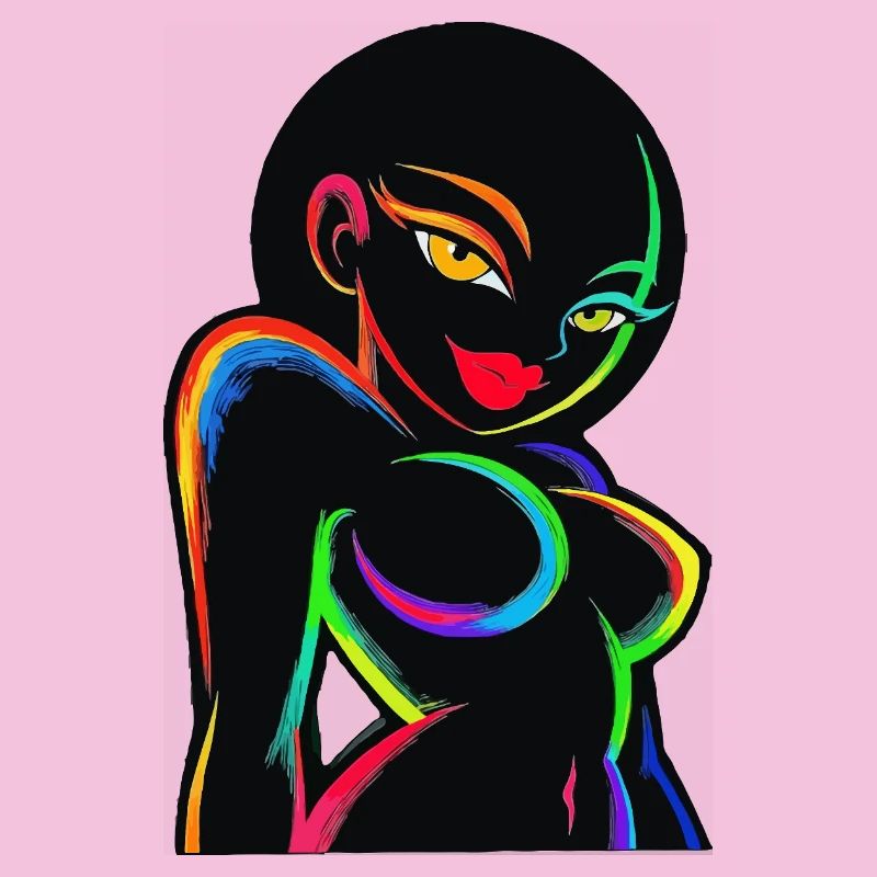 Neon-Regenbogen-Silhouette