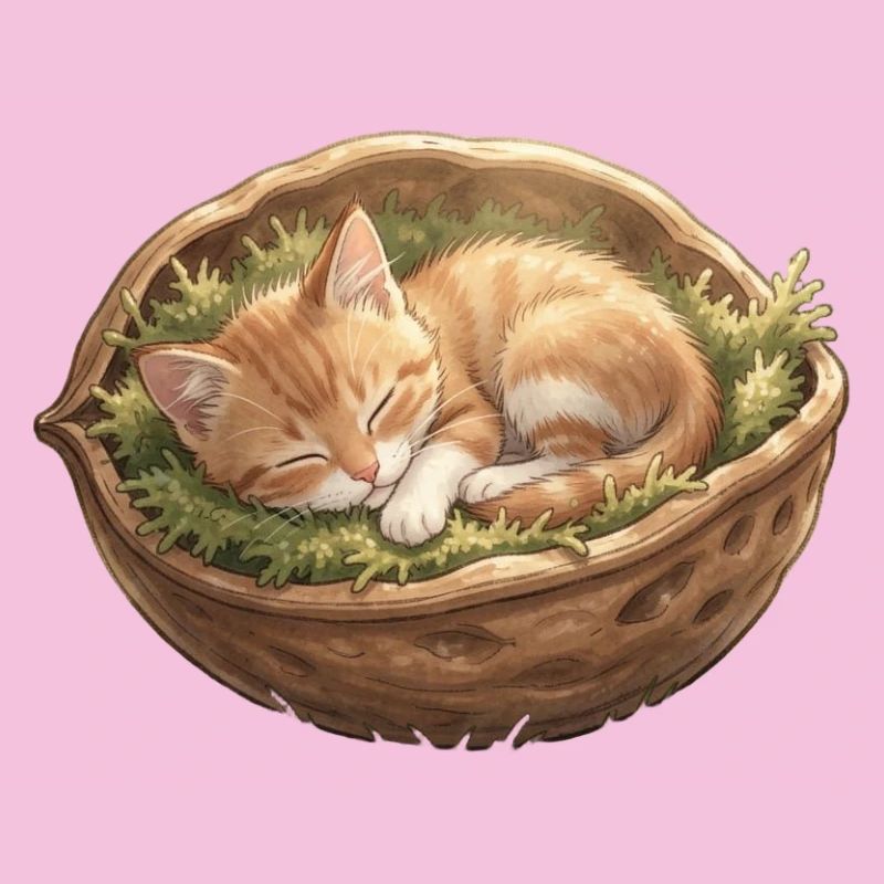 Chaton nid endormi