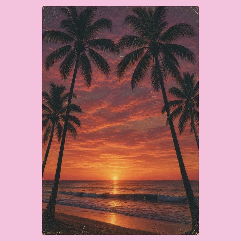 Sunset on the palm beach