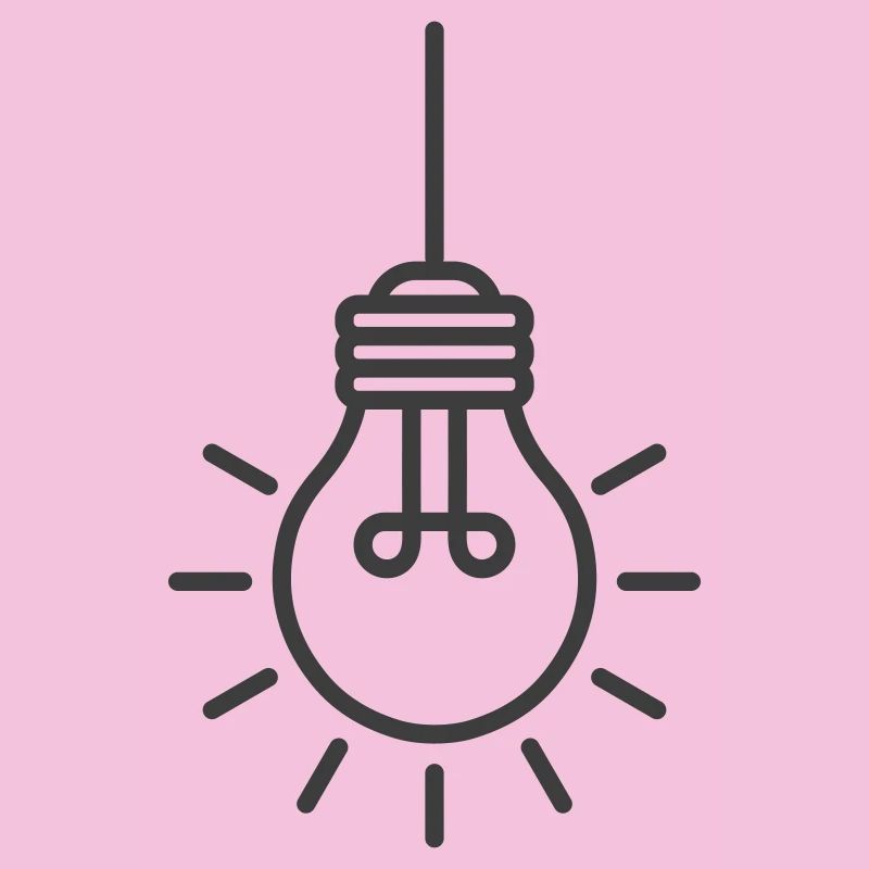 Hanging Light Bulb Line Icon