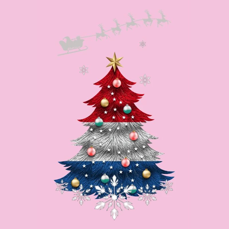 Weihnachtsbaum mit niederländischer Flagge